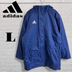 古着 adidas フード付きダウンジャケット ジップアップ L ベンチコート