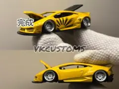 1/64 ホットウィールLBランボルギーニ 改造ミニカーカスタム開閉可能イェロー