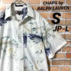 CHAPS by RALPH LAUREN アロハシャツ 半袖 ホワイト S 白