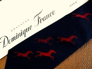 ♪№r1962◆美品◆ドミニクフランス◆刺繍 馬◆【Crown/クラウン】◆最高級 ネクタイ◆（ドミニックフランス）◆