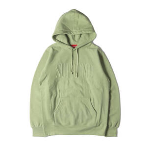 新品 Supreme シュプリーム パーカー サイズ:M ブランドロゴ刺繍 スウェットパーカー Embroidered Outline Hooded Sweatshirt セージ