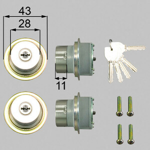 LIXIL・トステム ボイーズ　ドア錠セット（ＭＩＷＡ ＵＲシリンダー）内筒のみ 玄関ドア部品 [DCFZ731]　kenz