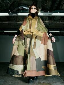 JUNYA WATANABE 22FW 再構築 パッチワーク ライダース ポンチョ コート