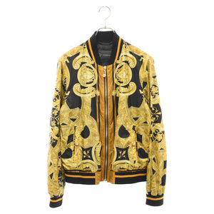 VERSACE ヴェルサーチ 14SS Allover Bomber Jacket 総柄ボンバージャケット イエロー/ブラック A68486 A213667 14SS