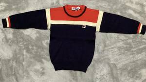 FILA フィラ　　 男の子　１２０センチ　紺＆赤　セーター　毛１００%