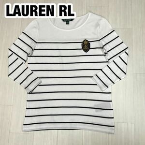 LAUREN RALPH LAUREN ローレンラルフローレン 長袖Tシャツ レディース XS ホワイト ブラック ボーダー