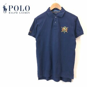 R2238-F◆ POLO RALPH LAUREN ポロラルフローレン 半袖ポロシャツ カットソー ◆ sizeS コットン100 ネイビー 古着 メンズ 春夏