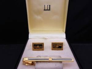 ◎№2198◎■良品■【ｄunhill】ダンヒル【シルバー・ゴールド】■カフス＆ネクタイピン セット♪