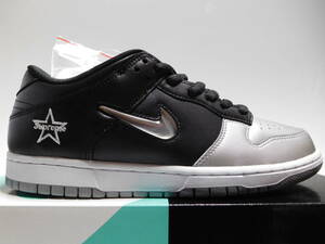 国内正規品 Supreme Nike SB Dunk Low Black 26.5cm 新品未使用 紙タグ キーホルダー Box LogoブラックMetallic Silverシルバー 銀 黒US8.5