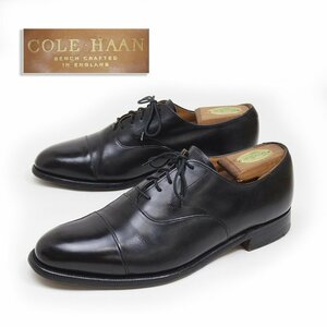 28cm相当　Cole Haan　コールハーン　Cheaney　チーニー　ストレートチップ　キャップトゥ　英国製　レザー　革靴　ブラック　黒　/U8877