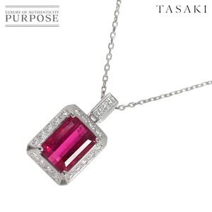 タサキ TASAKI トルマリン 1.78ct ダイヤ 0.16ct ネックレス 45cm K18 WG ホワイトゴールド 750 田崎真珠 Necklace 90260070