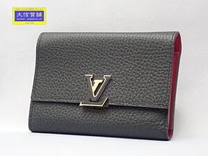 LOUIS VUITTON ルイ ヴィトン 三つ折り長財布 カプシーヌ コンパクト M62157 ノワール ホットピンク 未使用品 【送料無料】 A-8572