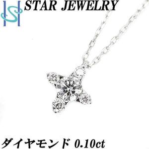 年末大感謝祭【最大40%OFF】スタージュエリー ダイヤモンド ネックレス 0.10ct K18WG クロス STAR JEWELRY 送料無料 美品 中古 SH105676