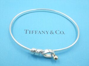 373299【1円スタート】TIFFANY&Co. ティファニー フック＆アイ ラブノット 750/SV925 ブレスレット バングル 9.6g