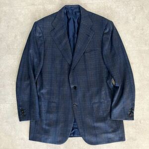 ●【最高級】イタリア製 Kiton キートン カシミア100% 段返り 3B テーラードジャケット/チェック柄/size50/メンズ/ビジネス