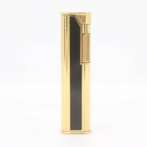 ITNKKQQZB41K 即決 本物 Dunhill ダンヒル スリム ライター ローラー 黒 ブラック 金色 喫煙具 タバコ 煙草 コレクション 火花確認済み