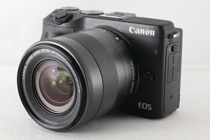 ◆極上美品◆キヤノン Canon EOS Ｍ3 EF-M 18-55 F3.5-5.6 IS STM レンズキット ブラック ストラップ 取説付◇46045