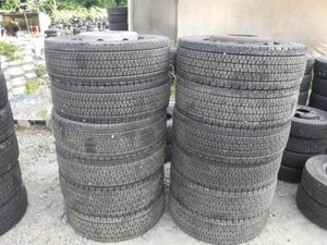 送料無料●東北 関東限定 鉄ホイール 8H-275 12本 9分山 22年 ブリヂストン 245/70R19.5 136/134j 19.5インチ●34398