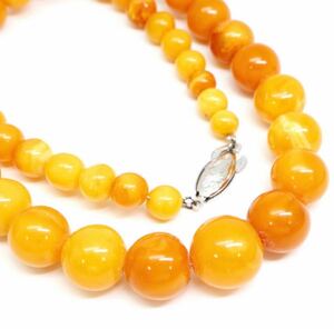 ◆天然ロイヤルアンバーネックレス◆J 約28.8g 約51.0cm 琥珀 こはく amber jewelry necklaceジュエリー EA0/EB5