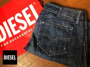 ●W78 絶品！DIESEL ディーゼル 美品 イタリア製 CUDDY ブリーチ テーパード デニムパンツ ダメージ 即決 即納 55DSL●771