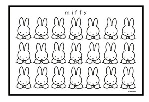 中古☆一度使用 モノトーンミッフィー レジャーシート miffy Sサイズ 1人用 遠足 運動会 ピクニック 防水 スケーター 