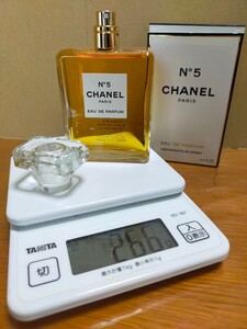 【国内流通】フルボトル 264g(^^ゞパルファム 100ml「CHANEL No.5：ナンバーファイブ」EDP-SP（スプレー）全体美 _/_/交渉OK、匿名OK！_/_/