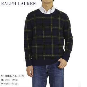 新品 Z 2462 L(14-16)サイズ polo ralph lauren ポロ ラルフ ローレン タータンチェック クルーネック ウールセーター