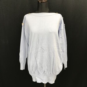 ロートレアモン/LAUTREAMONT★ボートネック/長袖セーター【38/レディースM/水色/light blue】Tops/sweater◆BH574