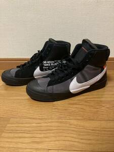 25.5cm NIKE × OFF-WHITE THE 10 BLAZER MID AA3832-001 ナイキ オフホワイト ブレーザー スタジオ ミッド ブラック us7.5スニーカー