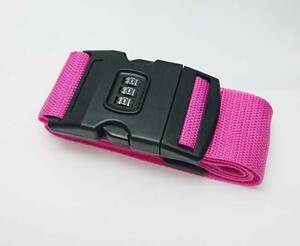 新品●旅行用 ピンク ダイヤルロック付き スーツケースベルト バンド 旅行 出張に 防犯 盗難防止に
