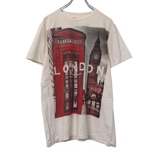 protect your london 半袖 プリント Tシャツ M ホワイト レッド ロンドン 古着卸 アメリカ仕入 a508-5072