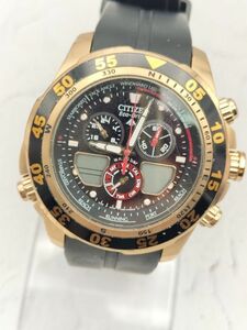 U288 1円～ 不動品 シチズン CITIZEN プロマスター C660-S067634 アナデジ 電波ソーラー 腕時計 ステンレス ゴールドカラー メンズ