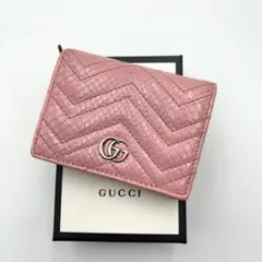 ☆希少☆ GUCCI GG マーモント パイソン　二つ折り財布　コンパクト