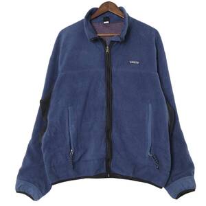 90年代 USA製 patagonia パタゴニア P.E.F フルジップ フリースジャケット アウトドア ブルー (メンズ XL) 中古 古着 A2657