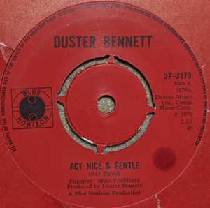 Duster Bennett-Act Nice & Gentle/I Want You To Love Me★英Blue Horizon Orig.7"/マト1