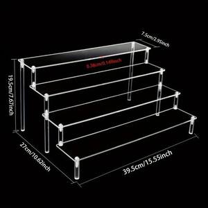 アクリル ディスプレイラック　4段　展示台　ショーケース コレクションケース