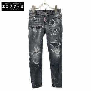 DSQUARED2 ディースクエアード グレー S75LB0515 ジェニファークロップドデニム グレー 34 ボトムス コットン レディース 中古