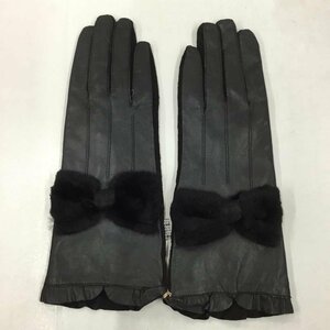 MINIMUM 表記無し ミニマム その他ファッション小物 手袋 レザー リボン キャセリーニ Gloves 黒 / ブラック / 10102928