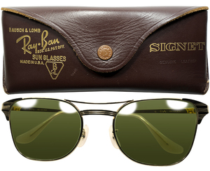 JFKが生前最後に愛用した伝説のサングラス1960sデッドUSA製 B&L RAYBAN ボシュロム レイバン 1/10 12KGF金張 最初期 SIGNET size52/20 