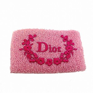 クリスチャンディオール Christian Dior ロゴ刺繍 リストバンド アクセサリー レディース ピンク ☆071654-7