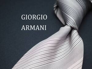 美品【GIORGIO ARMANI ジョルジオアルマーニ】 C1717 グレー系 SILK ブランド ネクタイ 古着 良品