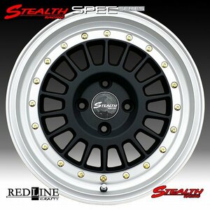 ■ ステルスレーシング Spec-03 ■ 15x7.0 OFF+35 4H/PCD100　ヘラフラッシュ/スタンス/シャコタン系　ホイール4本セット