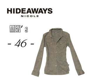 メンズ46◇HIDEAWAYS NICOLE◇薄カモフラ柄長袖シャツ