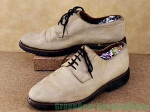 Q299◆フランス製【パラブーツ Paraboot】ビンテージ プレーントゥ ベージュ メンズ 24～24.5cmくらい