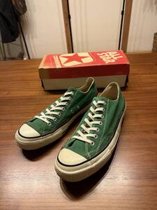 70s 80s vintage Converse all star basketball mens ox green canvas made in USA size 11 1/2