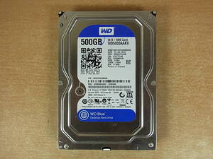 ◎H/652●ウエスタン・デジタル Western Digital☆3.5インチHDD(ハードディスク)☆500GB SATA600 7200rpm☆WD5000AAKX☆中古品