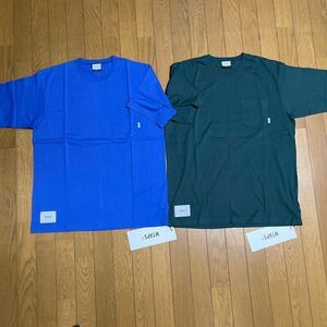 2点セット20SS WTAPS BLANK SS 02 TEE.COTTON SMALL BLUE GREEN ダブルタップス Tシャツ