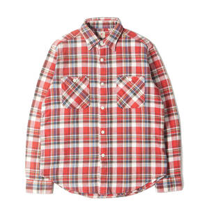 SUGAR CANE シュガーケーン シャツ サイズ:M ヘビーウェイト チェック フランネルシャツ (TWILL CHECK WORK SHIRT) レッド ブルー 日本製