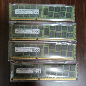 【4枚/計64GB】Micron DDR3L-12800R 16GB ECC Registered サーバー メモリ REG DDR3-1600 RDIMM 