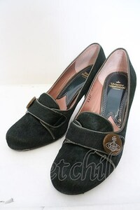 【USED】Vivienne Westwood / /オーブボタンハラコパンプス 35 グリーン 【中古】 O-24-02-11-020-sh-IG-ZH